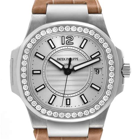 Patek Philippe Nautilus Ladies White Gold Diamond Bezel 7010G 